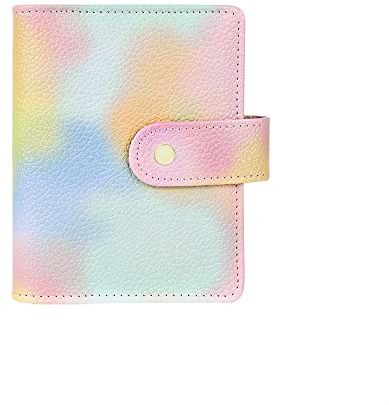 NatSumeBasics A7 Ordner, Brieftasche, rosa, bunt, PU-Leder, Budget-Ordner, 6 Ringe, lose Blätter, Planer, Abdeckung für Schreibtisch-Organizer, Zubehör (A7)