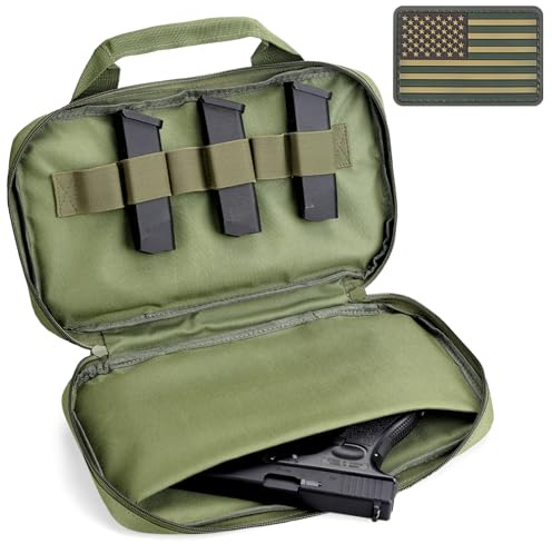 LIVANS Tactical Pistol Gun Case, Padded Handgun Case Double Pistol