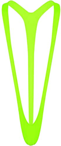 MFUOE Borat Mankini ManThong Swimsuit Men's V-String Underwear Sexy Mankini with Suspender Swimming Bodysuit Novelty Stag Fancy Dress Costume (Green)
