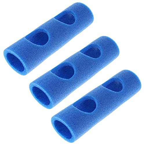 Schwimmzubehör, 3 Stück Schwimmstangenverbinder EPE 2 Kreuzlöcher Schwimmnudelverbinder Poolnudel Schwimmnudelschaumstabverbinder (Blau)
