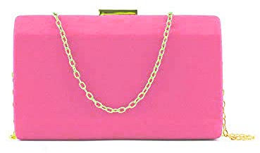 MODELISA - Bolso De Fiesta Clutche Mano Con Cadena Hombro Mujer (L.Fucsia)