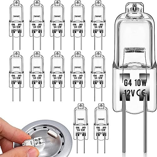 Chenilles LED-Leuchtmittel G4,10W, 12V, 200 lm, dimmbar, Halogenlampe, Stiftsockel, Halogen, AC DC 2700 K für Dunstabzugshaube, Kronleuchter, 12 Stück