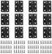 EUZUXU Lot de 12 Charnières Pliables 44 mm × 32 mm, Charnière Inox, Paumelles de Porte, Charnières de Porte Pliantes, Charnière de Porte, Armoires avec 72 vis