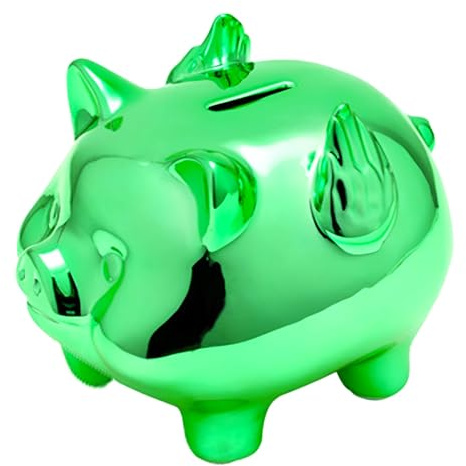 Huchas Originales para Niños Adultos, Infantil Hucha Cerdito, Personalizada Boda Hucha Grande, Cajero para Ahorrar, Originales Regalos para Parejas, Festivales, Alcancias para Adultos (Verde)