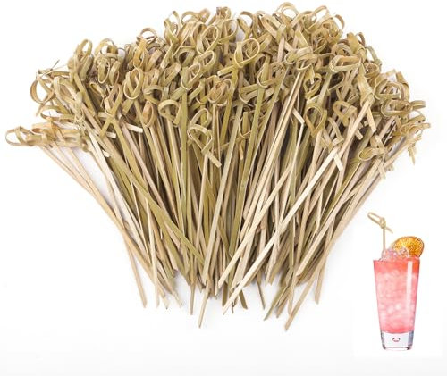 Cocktail Sticks, 200 Pcs Natural Bamboo Skewers, Cocktail Accessories for Drinks, Fruits, Appetizers, Sandwiches, Snacks