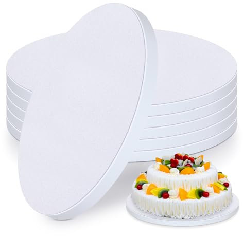 (5 Pezzi) Cake Drum, Sottotorta Tondo 30 cm, Vassoio Torta Rotondo 30 cm x 12 mm, Piatto Torta Rotondo Riutilizzabile in Cartone per Torte, Sottotorta per Torte da 8-11 Pollici e Dolci (Bianco)