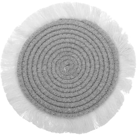 MOBUTOFU Cotton Rope Round Placemat Woven Table Mat Coasters Heatproof Macrame Coasters for Office Bar Accessories