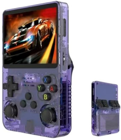 Console de jeu portable R36S, 1 console de jeu contient 40 000 jeux rétro, équipée d'un système Linux open source, d'une carte TF de 128 Go, d'un écran IPS de 3,5 pouces et d'une batterie de 3 500 mAh