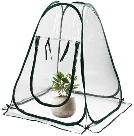 Invernadero con láminas de 70 x 70 x 80 cm, tienda de invernadero, invernadero, tienda de invernadero, resistente al invierno, estable, protección de invierno, mini invernadero para balcón, jardín