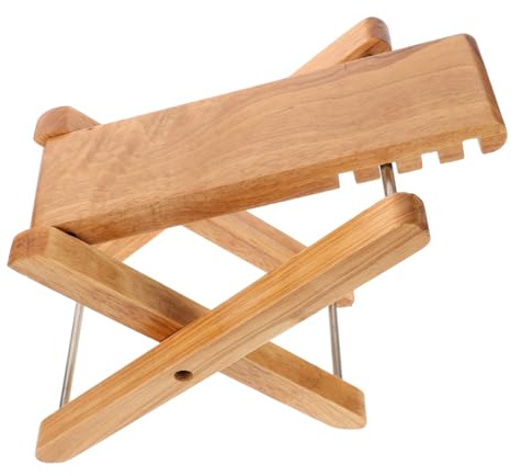 FRCOLOR Taburete para Guitarra de Madera Maciza con Altura Ajustable Reposapiés Portátil para Práctica y Actuación Soporte Ergonómico para Mejorar el Sonido y Comodidad al Tocar
