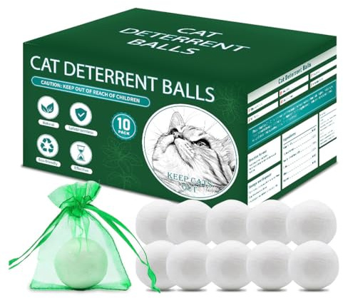 QOCUILC Palle Repellenti per Gatti – 12 Pezzi, Repellente Naturale con Fragranze di Menta e Citronella – Resistente alle Intemperie, Sicuro per gli Animali e Ecologico – Per Giardino, Terrazza Interno