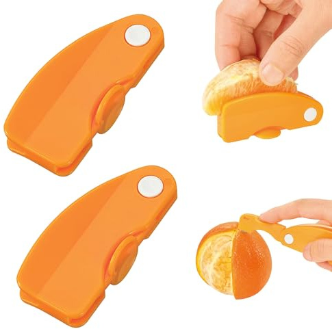 Seababoo 2 stycken apelsinskalare, citrusskalare av plast, bärbar äppelsinskalare kort handtag för citrusfrukt grapefrukt drakfrukt granatäpple mango