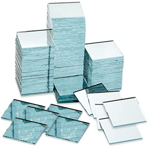 Craft Mirrors - 120-Pack Bulk Square Mirror Tiles - 1x1 Inch Glass Mosaic Tiles