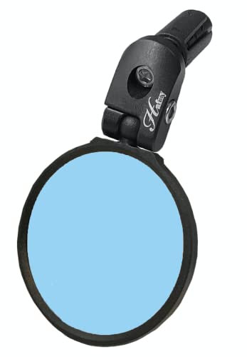 Hafny Bar End Bike Mirror, HD, Blast-Resistant, Glass Mirror, HF-MR090, HF-M951-FR03, HF-M952-FR03 (Anti-glare Blue Glass, 68mm)