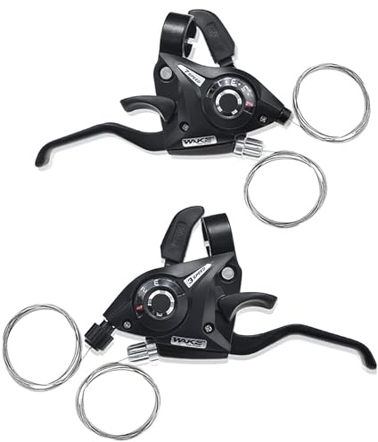 FOMTOR 3x7 Bike Shifters Set 21Speed MTB Shifters Left Right Brake Lever Shifter with Shift Cables for Mountain Bike Folding Bike,V-Brake (1 Pair)