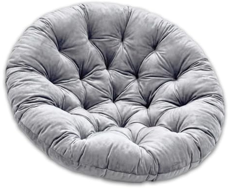 SuperKissen24. Pillow for Hanging Chair - Swing Cushion - Decorative Pillows - Chair Cushions - Outdoor Chair Cushions - Round Pillow - Soft Seat Cushion - Fluffy Pillow - Silver