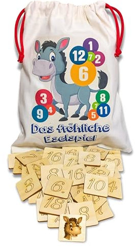 Mutou Das Eselspiel | ECKIG | 121 Spielsteine aus Holz | Hand-Made | 2-6 Spieler | Anleitung | Gesellschaftsspiel | Lernspiel | Familienspiel | Merkspiel|