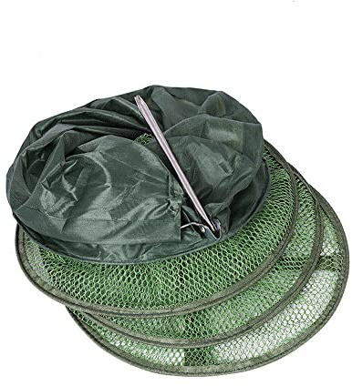 25 x 1,2 m Panier de pêche pliable à 4 couches Trempé dans un filet de pêche pour garder les poissons dans l'eau Accessoires de pêche en maille filet