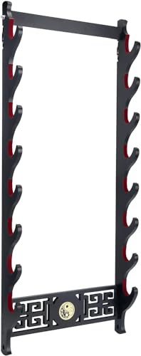 Dfdvye Support mural Katana à 8 niveaux en velours rembourré pour sabre laser Wakizashi