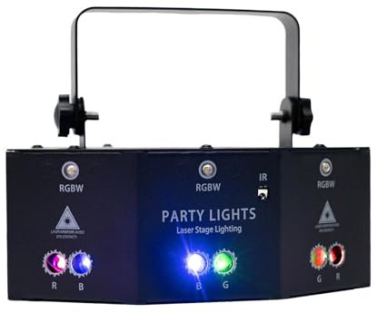 MEHOOSPVN 9 Eyes LED RGB Laser Licht Projektor DJ Disco Bühnenbeleuchtung DMX Lichteffekt Discolicht Partylicht, Party Deko Disco Licht Partylicht Discokuge Party Bar Nachtclub Live Show