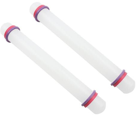 ANCLLO Rodillo para amasar Fondant, Rodillo Antiadherente para Manualidades con azúcar, Rodillo para Hornear, Rodillo Ajustable con Extremos Redondos, diseño para enrollar Pastel de Masa de Fondant