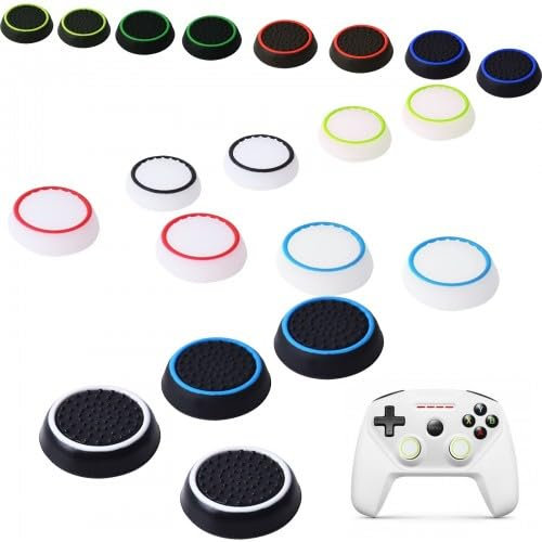 Dokeno 10 Paire Poignée Capuchon de Protection, Capuchons de Joystick Couvre Thumb Grip en Silicone Souple Compatible pour Manette PS5 / PS4 / PS3 /Xbox 360 / Xbox One/Switch Pro