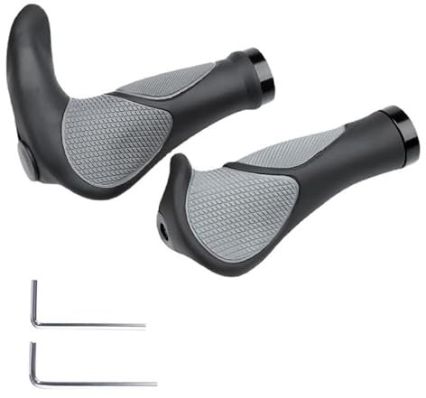 Frogetu Fahrradgriffe, ergonomisch, mit Zwei-Seiten Lock-On Design, Horn Lenkergriffe, 22 mm Rutschfest, für E-Bike, Trekkingrad, Mountainbike