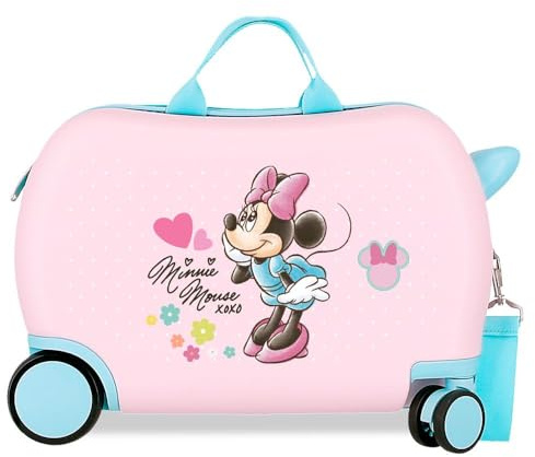 Disney Joumma Bags, Minnie Imagine, Valigia Cabina, Valigia per bambini, Realizzato in ABS, un materiale, Quattro Ruote Doppie di Giro multidirezionale, Chiusura a combinazione laterale., rosa chiaro