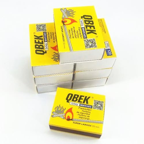 Super Foc Cerillas Largas para Cocina, 8 Cajas, 800 Unidades, 5,5 cm,Cerilla para Cocina, Barbacoa, Chimenea y Estufa