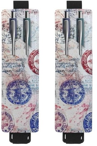 VAPOKF 2 portapenne regolabili con fascia elastica per quaderni, in pelle PU, portapenne, custodia per riviste, libri, agende, raccoglitori, tablet, francobolli