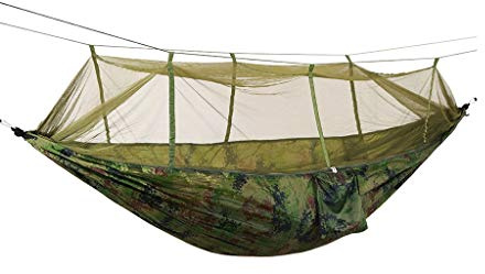 Generisch Hängematte Mit Moskitonetz, Tragbare Campinghängematte, 200 Kg Belastbare Hängematte, Outdoor-Anti-mückenhängematte, Fallschirmtuchhängematte (Camouflage)