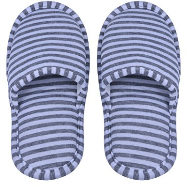 1par Zapatillas Plegables Antideslizantes con Bolsa de Almacenamiento para Viaje Casa Hotel Vuelo Indoor Exterior Talla 34-42EU(Color: Gray Stripes 34-36EU)