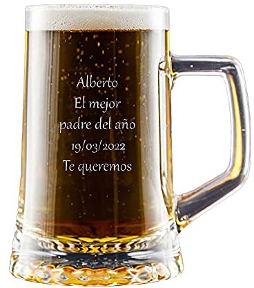 Calledelregalo Jarra de cerveza personalizada - Jarra de Cristal 510 ml - Jarra en estuche regalo - Regalo personalizado