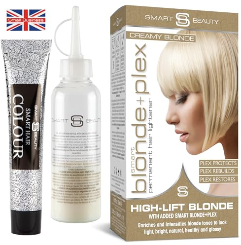 Cremeblond Haarfärbemittel mit Plex Haarpflege Conditioner, permanente Haarfarbe mit einer natürlichen, cremefarbenem Tönung, veganes Haarfärbemittel, ohne Tierversuche - Smart Beauty Haarfarbe