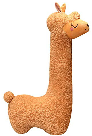 Alpaka Kuscheltier | Weich Stofftier Plüschtier Tier Kissen | Niedliches Plüsch Spielzeug | Dekoration Plüschkissen Schlafkissen Für Sofa Kinderzimmer | Geschenke für Baby Kinder Damen (Braun 100CM)