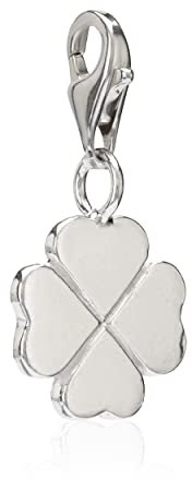 NKlaus Damen Charm-Anhänger Kleeblatt 925 Silber 12x12mm Amulett für Bettelarmband 13227