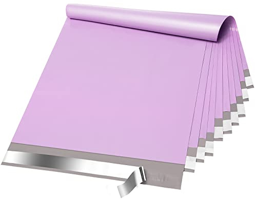 Fuxury Poly Mailers Large 14.5x19 Inch 100 Pcs,Shipping Bags Strong Adhesive Sealing,Waterproof Packaging Envelopes Postal Mailing Poly Bags for Clothes,Books,Small Business(Purple)