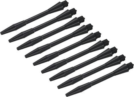 PATIKIL 45mm Dart Shafts, Medium 2BA Plastic Dart Stems Dart Accessories for Steel Tip - 9 Pack (Black)