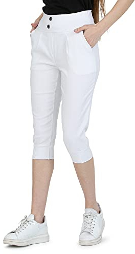 Kendindza Pantacourt d'été stretch 3/4, Blanc., S
