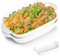 Auflaufform Set 2 Stück, Lasagneform 23 x 13cm, Rechteckige Backform aus Keramik, Bunt Glasiertes Kleines Ofenform für Lasagne, Backen, Gourmet Essen, Hitzebeständig (Weiß)
