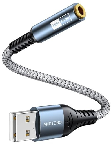 Adattatore Audio USB a Jack 3,5 mm, Scheda Audio Esterna Adattatore USB-A a Jack Adattatore per Cuffie e Microfono per PC, Laptop, Switch, PS4, Mac, Linux ecc