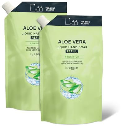 by Amazon Ricarica di Sapone per le mani, Aloe Vera, 2 x 1000ml