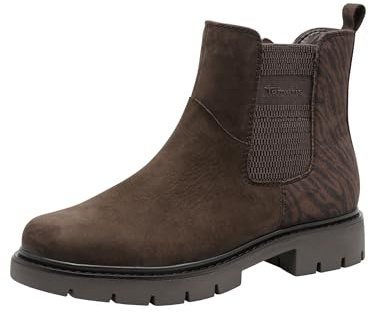 Tamaris Botas Chelsea Comfort para Mujer, Color Mocca Comb, 38 EU, Mocca Comb, 38 EU