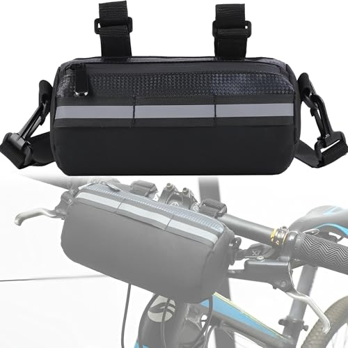 CXAFQ Negro Bolsa Manillar Bicicleta, Accesorios Bicicleta, Tamaño 20 * 10 Cm, Capacidad 2,5l, Peso 175g, Impermeabilización Segura, Se Puede Utilizar Como Bolso Delantero, Bolso Trasero Bolso Viga.
