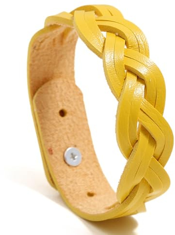 EMEMcharm EMEM dam flätat armband flerfärgat läder justerbar längd 16–20 cm GM109