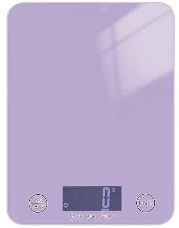 Bilancia digitale per spezie viola chiaro per alimenti 5 kg/5 g, bilancia da cucina in grammi con 4 unità per (utente) (utente) (utente) báscula para pesar comida