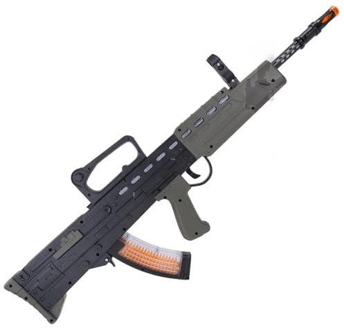 L85A1 Tactical Automatic Toy Rifle – Multicolored LED Light-Up Barrel & Body – Realistic Combat Sounds with Replaceable Magazine – 18-Inch Battery Operated Toy Gun for Kids