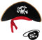 papapanda Piratenhut Augenklappe für Kinder und Erwachsene Karibik Kapitän Kostüm (für Erwachsene)