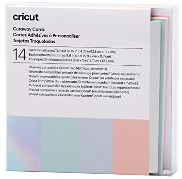 Cricut Cut-Away Cards Pastel S40 Kartenset Tulpenblau, Puder