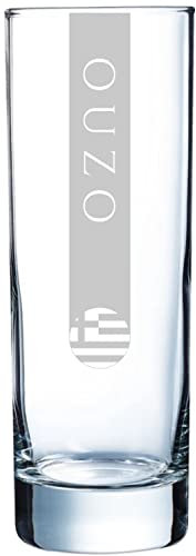 Ouzo Gläser 17cl 6x | 5 Größen verfügbar 6er Set | Spülmaschinenfest | Ouzoglas 17cl mit Gravur 6 Stück